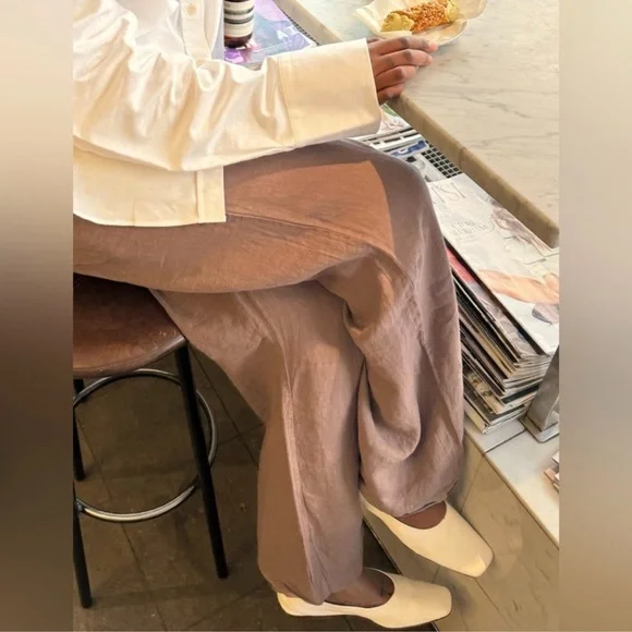 Djerf Linen Pants Brown - Picture 7 of 12